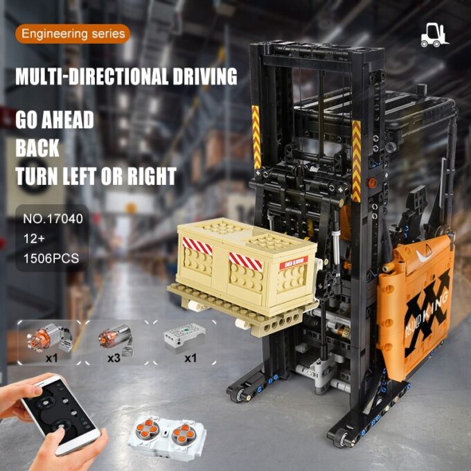 Mould King 17040 Shelf Forklift Model Building Set - 1506 PCS - Image 3