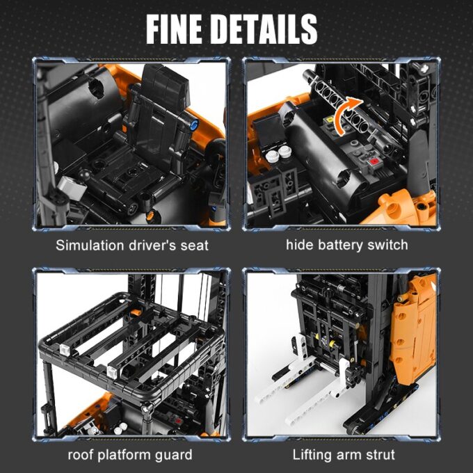 Mould King 17040 Shelf Forklift Model Building Set - 1506 PCS - Image 4