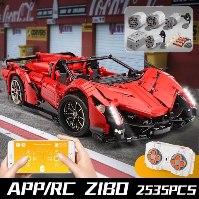 Mould King 13079 1:8 Scale Lamb Veneno Super Car - 2535 PCS - Image 8