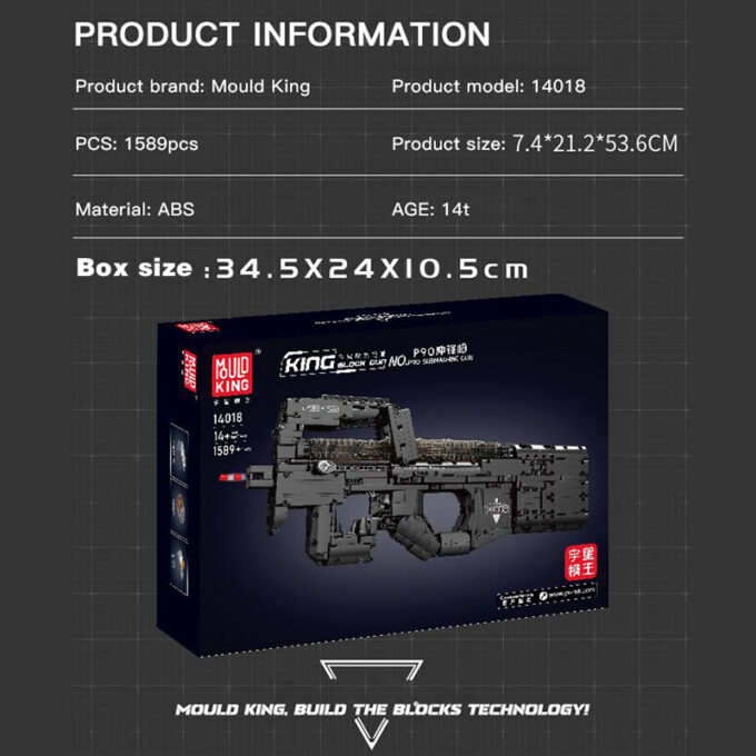 Mould King 14018 P90 Submachine Gun - 1589 PCS - Image 5