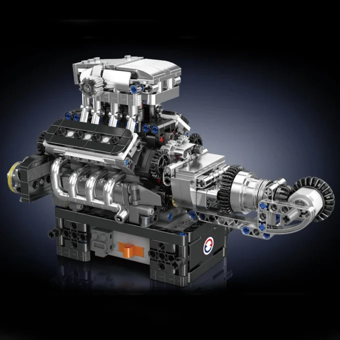 Mould King 10206 Turbocharged V8 Engine Building Set - 737 Pcs - Image 4