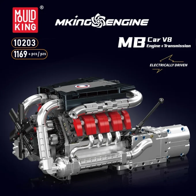 Mould King 10203 M Power V8 Engine & Gearbox Building Set - 1169 pcs - Image 3