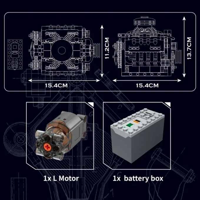 Mould King 10171 Chevy LSX454 Motorized V8 Engine Building Set - 487 - Image 6