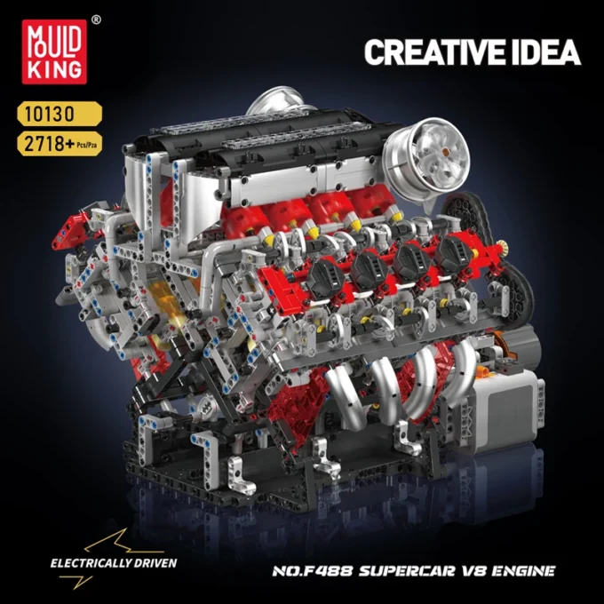 Mould King 10130 F488 Motorised V8 Engine Building Set - 2718 Pcs - Image 2