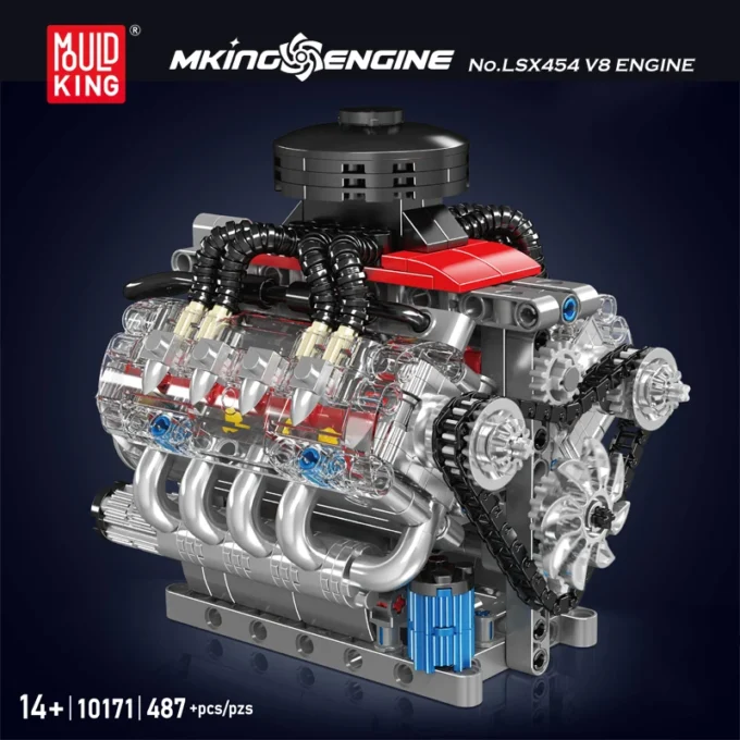 Mould King 10171 Chevy LSX454 Motorized V8 Engine Building Set - 487 - Image 3