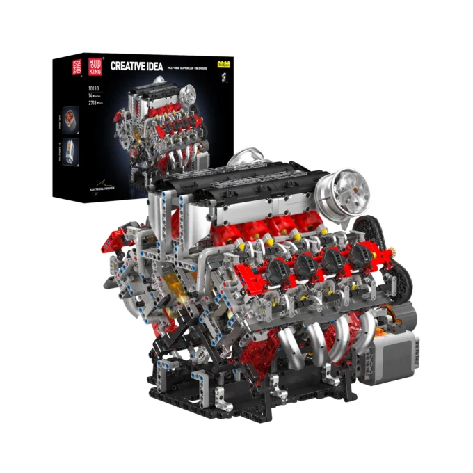 Mould King 10130 F488 Motorised V8 Engine Building Set - 2718 Pcs