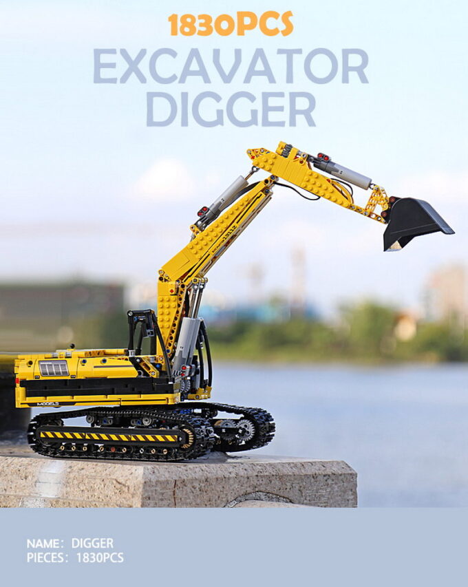 Mould King 13112 Mechanical Digger Motorized Excavator - 1830 PCS - Image 15